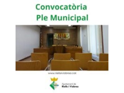 Convocatòria Ple Municipal Convocatòria Ple Municipal